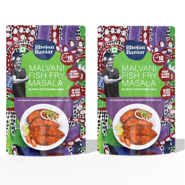 Bhojan Bazaar Malvani Fish Fry Masala - Pack of 2, 70 g Each