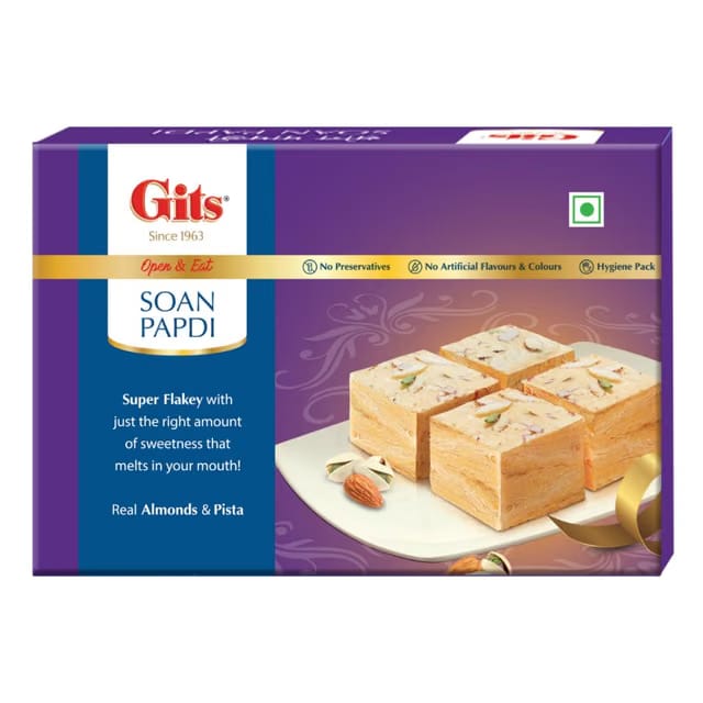 GITS Soan Papdi, Ready to Eat Indian Dessert, Pure Veg