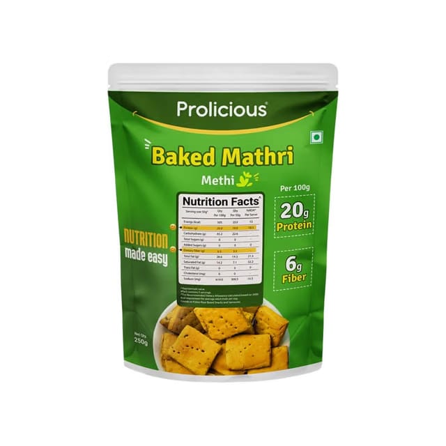 Prolicious Baked Methi Namkeen Mathri
