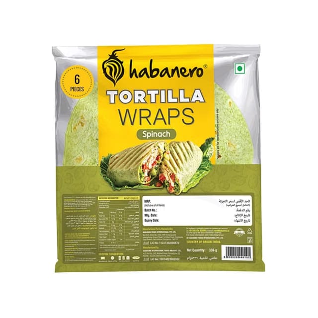 Habanero Spinach Tortilla Wrap Wraps