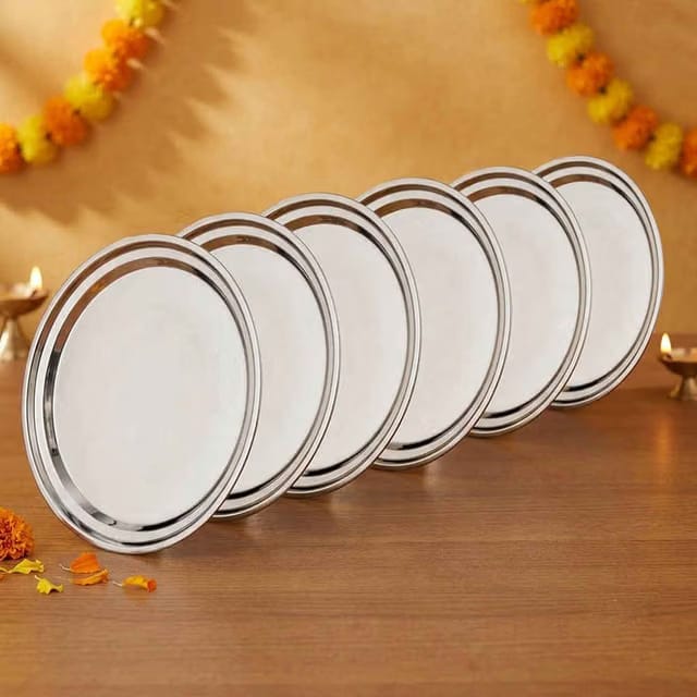 Venice Stainless Steel Plate Set Of 6