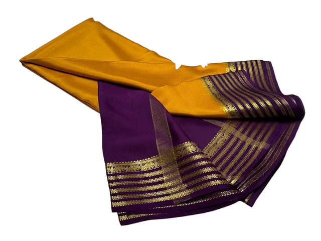 Women's Traditional Mysore Silk Saree Elegant Handwoven Saree with Vibrant Patterns, Perfect for Festivals, Weddings