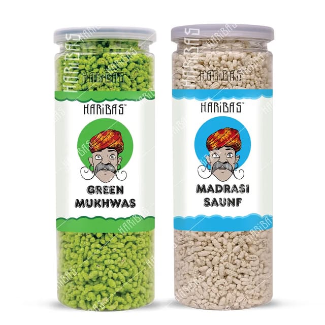 HARIBAS Combo Madrasi Mukhwas 200gm and Green