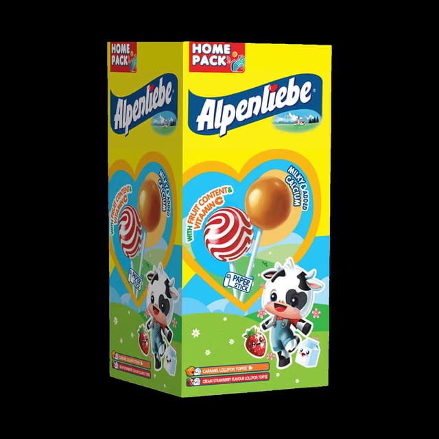 Alpenliebe Lollipop Orange, Strawberry & Caramel Flavour Home Pack