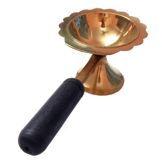 Camphor Stand/Kapoor Dani/Brass Karpuram Arati Stand for Dhoop Puja, Camphor Stand Holder for Your Mandir Home
