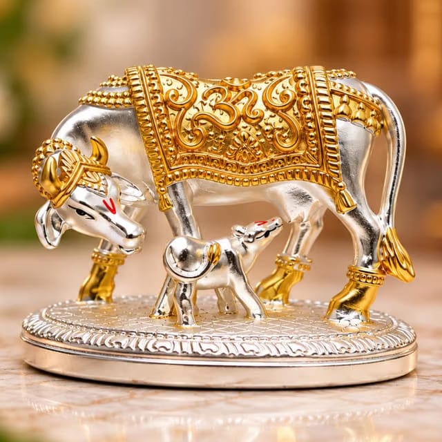 Kamdhenu Cow and Calf Idol