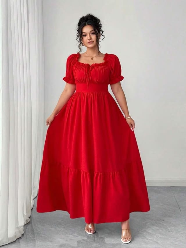 Women's Plus Size Ruffle A-Line Dress
