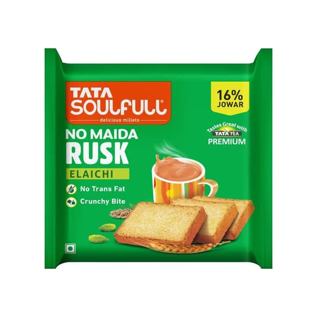 Tata Soulfull No Maida Elaichi Millet Rusk (16% Jowar)