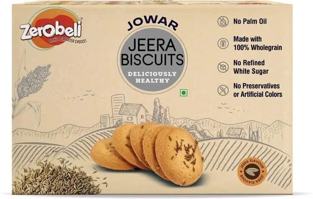 Zerobeli Jowar Jeera Wholegrain Biscuits