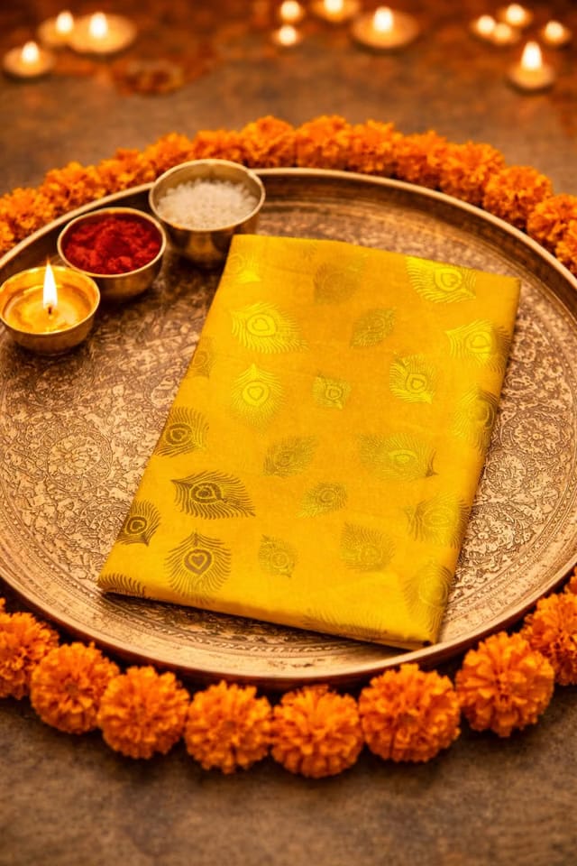 Pooja Aasan/Asan for Puja and Mandir Puja Altar Cloth Printed Pooja Chowki Assan Mat for Mandir