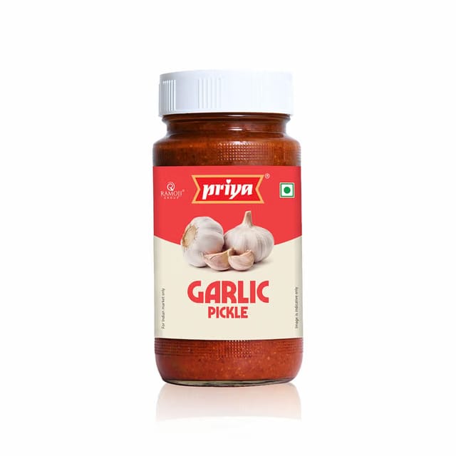 Priya Garlic Pickle, 500g - Authentic Telugu Style Achar