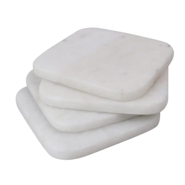 Premium Square Marble Coaster Set of 4