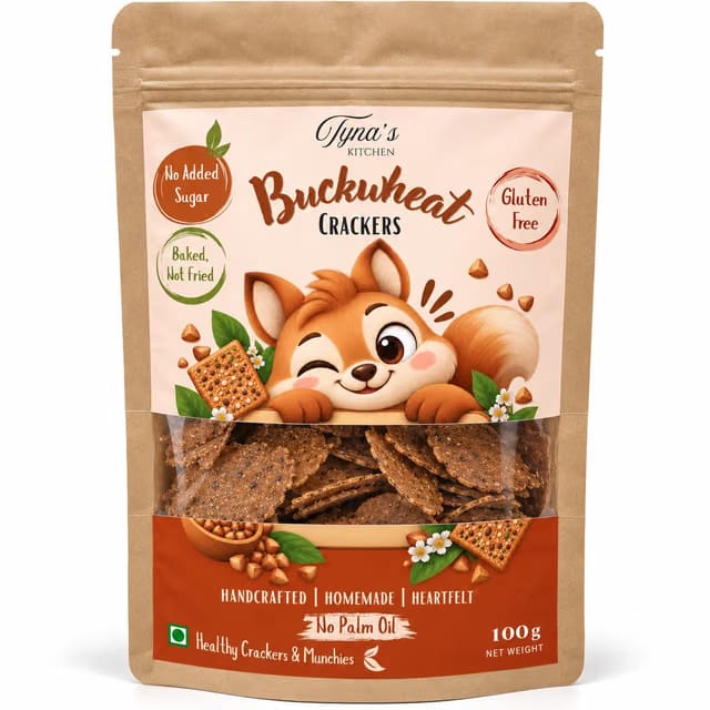 Tyna's Kitchen Buckwheat Crackers, Fast-Friendly, Baked