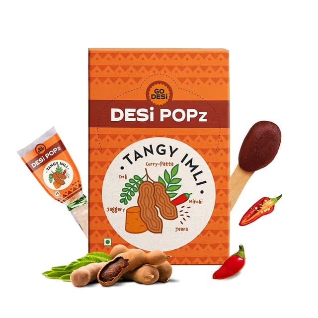 GO DESi Popz Imli Pop, Tamarind & Jaggery Candy, 50 Pieces, Tangy Imli, Imli Candy