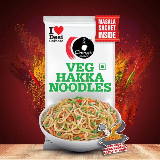 Ching’s Secret Hakka Noodles with Masala, Complete Hakka Noodle Kit (Serves 2)