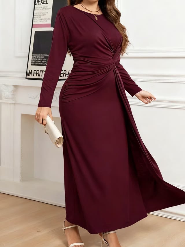 Women's Plus Size Crossed A-Line Dress