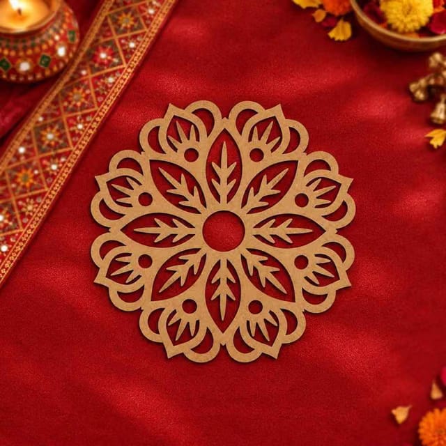 Tulip Bloom MDF Rangoli Stencil