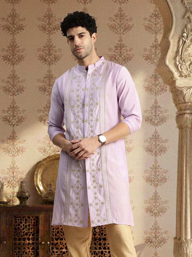 House of Pataudi Floral Embroidered Jashn Kurta