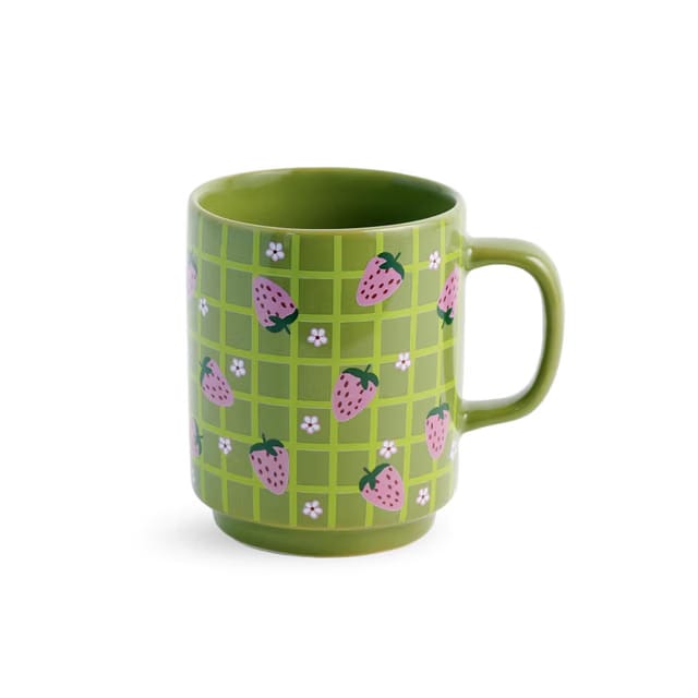 Ceramic Mug, 1 Pc, Strawberry