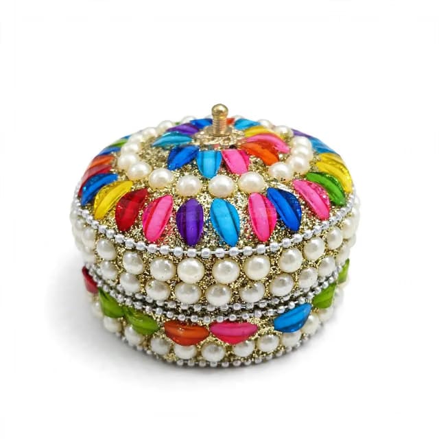 Decorative Round Sindoor Kumkum Box