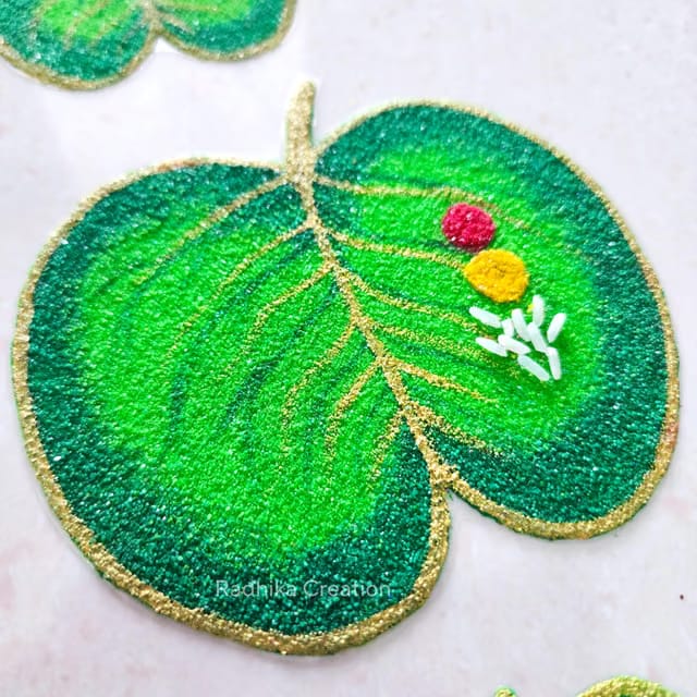 Apta Leaf Dussehra Special Ready Rangoli Patch (Set of 6)