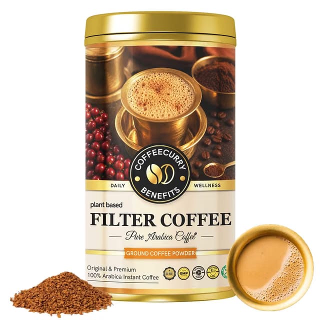 Coffeecurry South Indian Filter Coffee Tin Can - Enhances Mood & Energy Level