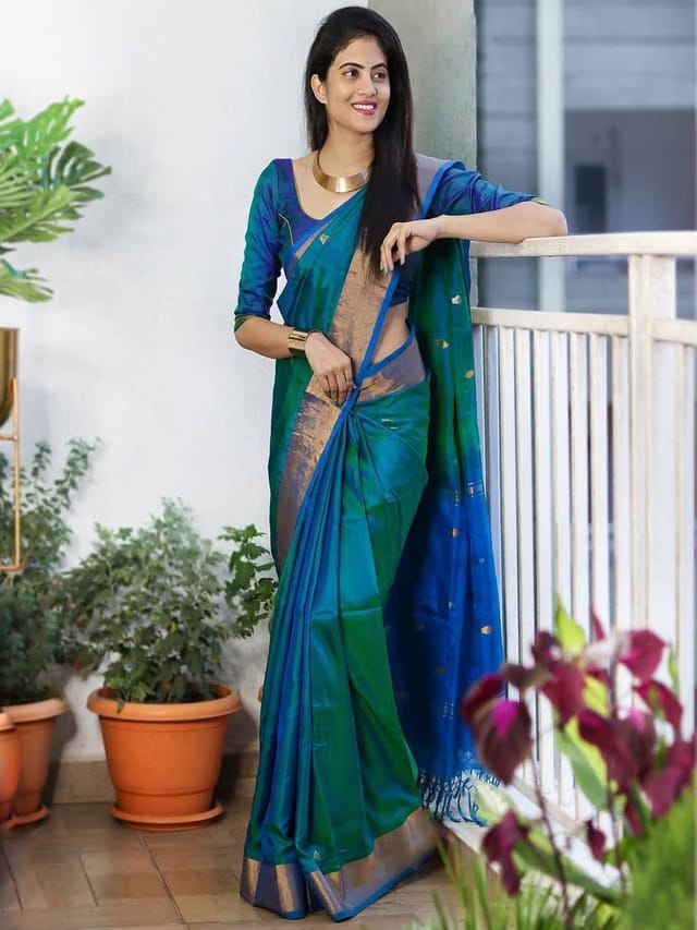 all about you Woven Design Zari Kanjeevaram Saree