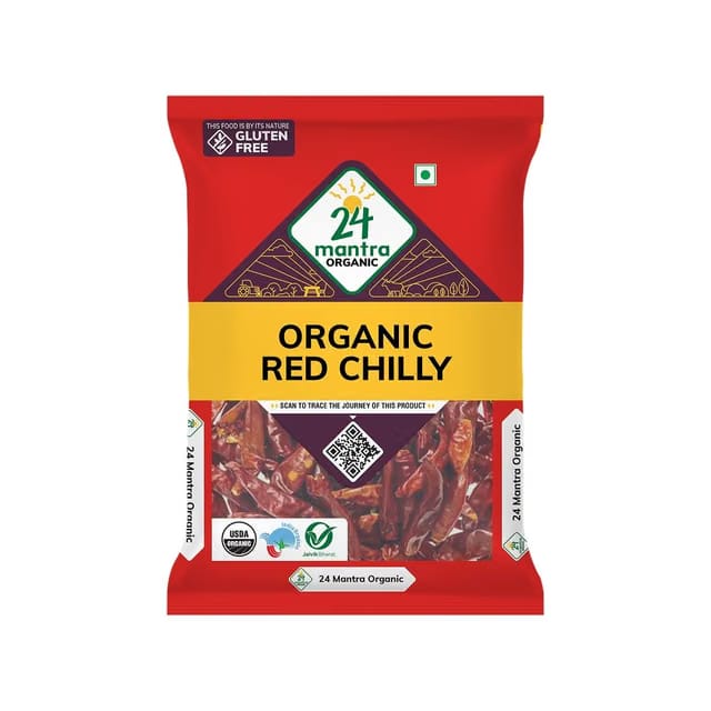24 Mantra Organic Red Chilli Whole / Khaadi Mirch