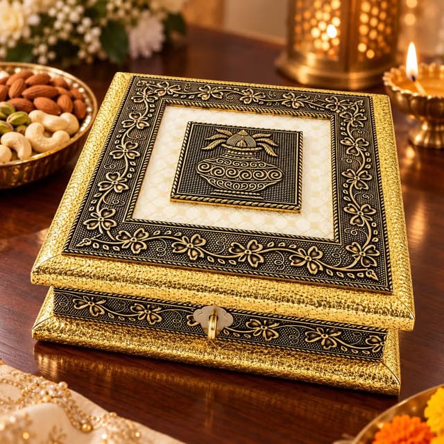 Dry Fruit Box for Gift with Lock, 3.15 x 3.15 x 2.36 Inch