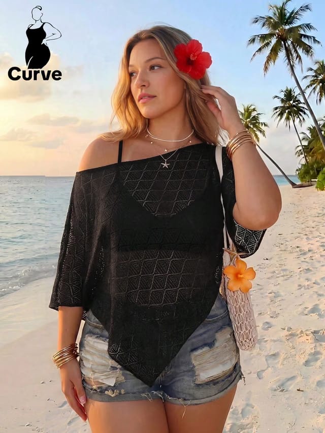 Women's Plus Size Sheer Top