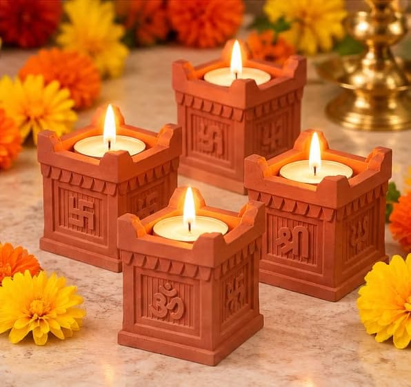 Ace Decorative Tulsi Diya Set of 4