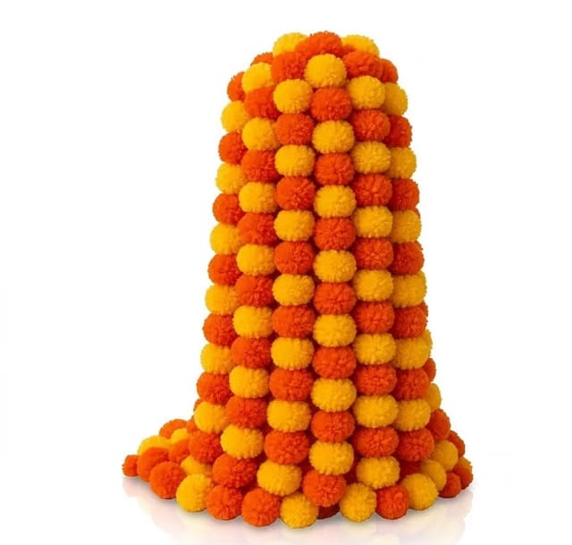 Pack of 10 Artificial Marigold Flower Garland for Decoration (5 Ft, Pack of 10)