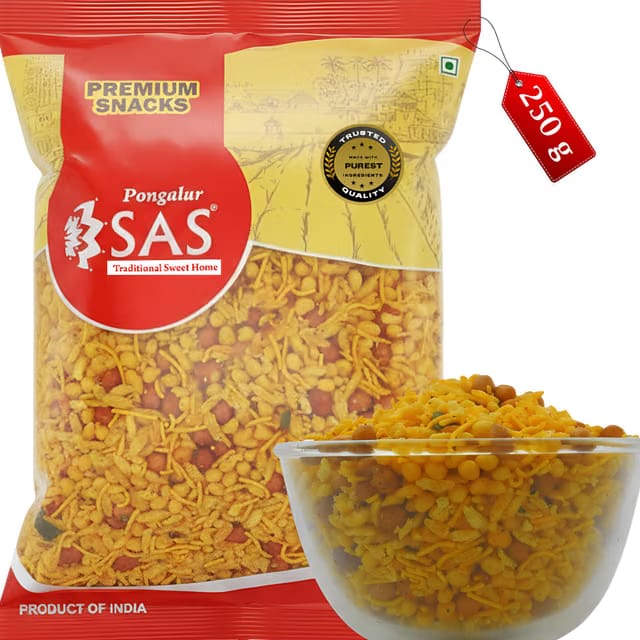Mixture Namkeen 250G, Healthy Indian Style with Sev, Boondi, Poha, Peanuts, Kaju, Sweet Karam Bhujia