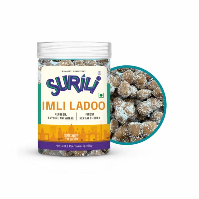 Surili Imli Ladoo Churan Mukhwas Mouth Freshener Tin Jar