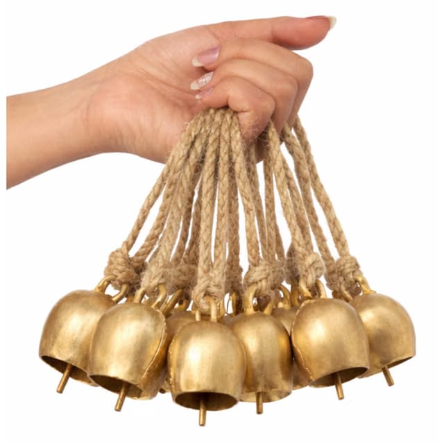 Rustic Brass Finish Hanging Bells