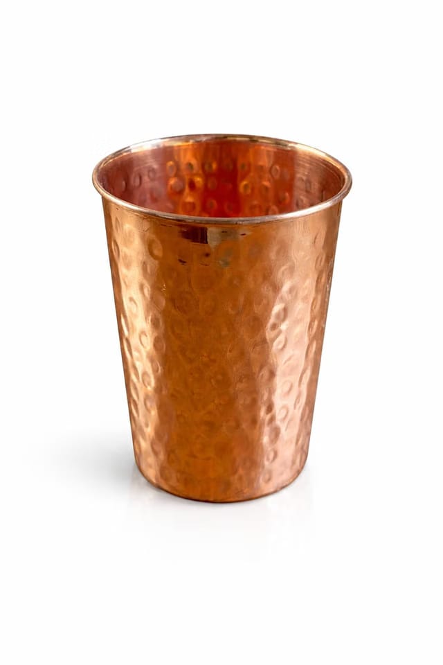 Mini Copper Glass 200 ml Handcrafted Hammered Pure Copper Tumbler for Drinking Water Ayurvedic Use Cocktail Serving