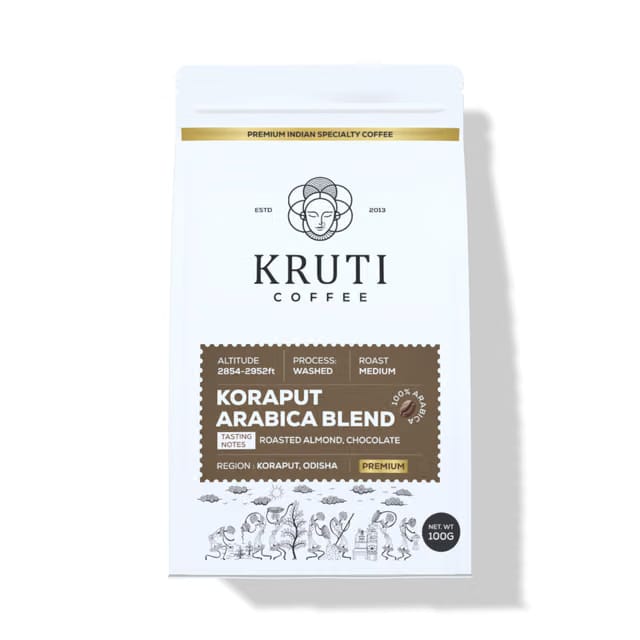 Kruti Coffee Koraput Arabica Blend - Medium Dark Roast Specialty Coffee