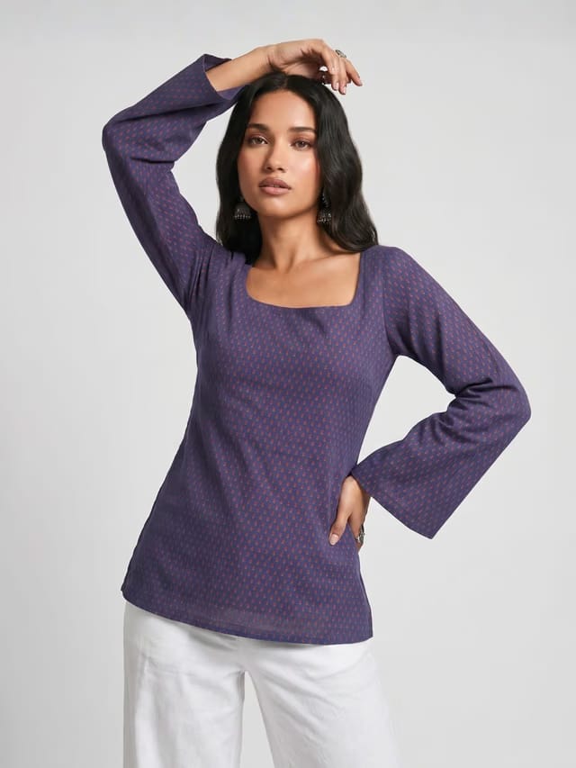 Karima Deep Back Sleeved Kurti