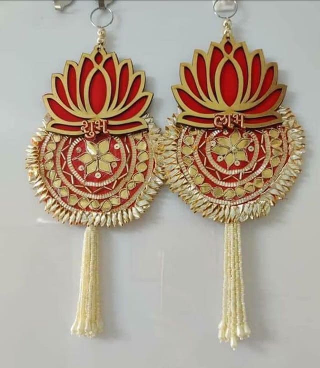 Sanvatsar Home Lotus Door Hanging With Shubh Labh