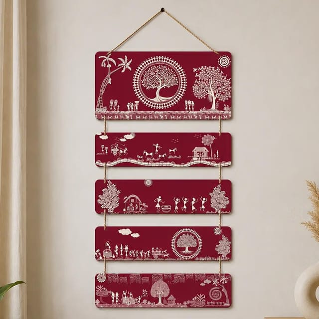 Artvibes Indian Tribal Warli Wooden Art Decoration Item for Home