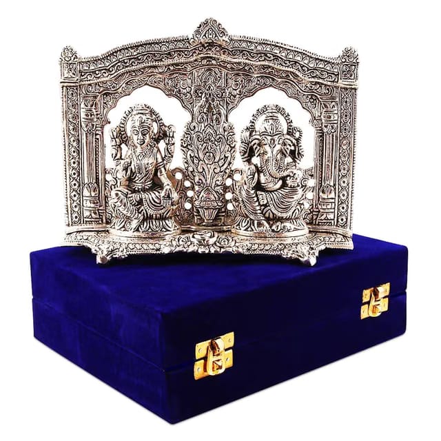 Lavanaya Silver®– Silver Plated Laxmi Ganesh Idol- Gift for Diwali