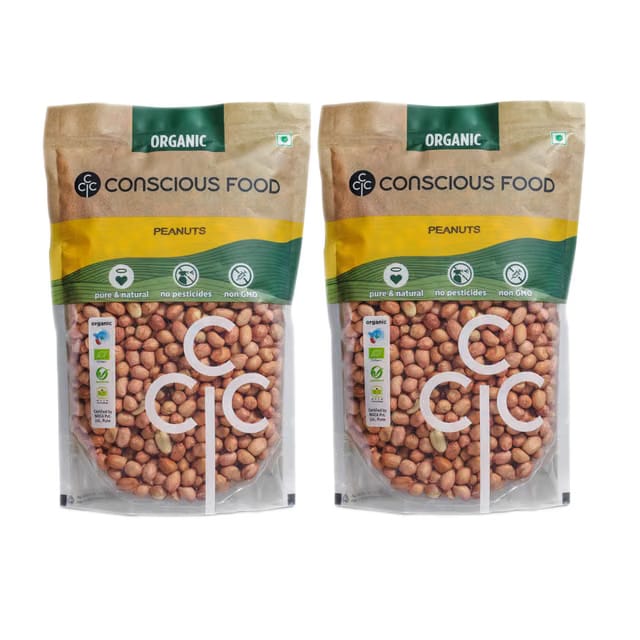 Conscious Food Organic Raw Peanuts/Groundnuts