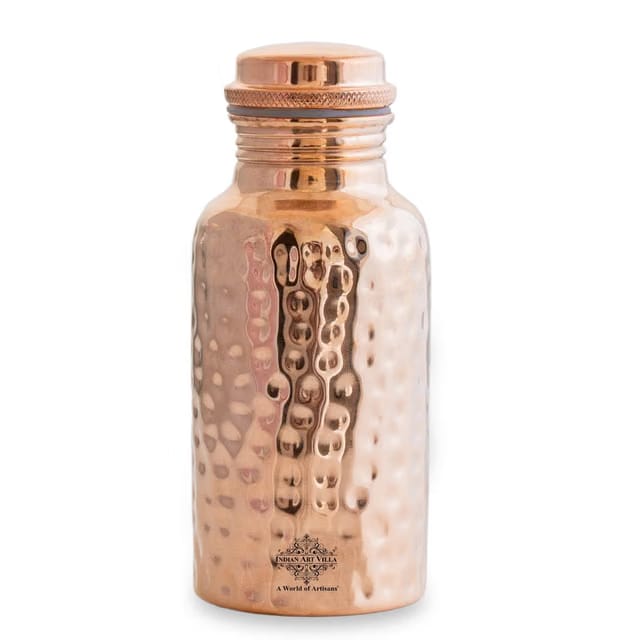 INDIAN ART VILLA Copper Hammered Design Water Bottle