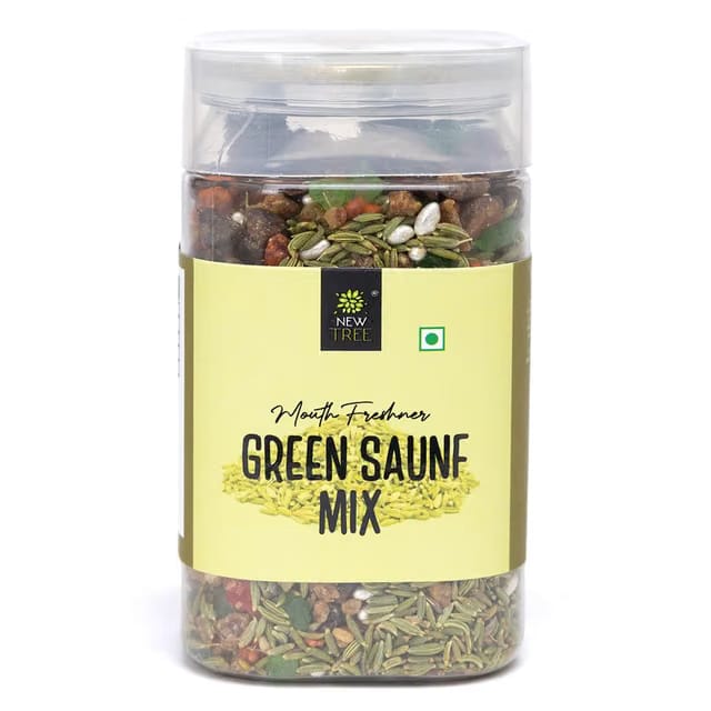 New Tree Green Saunf Mix Mukhwas – Mouth Freshener and After Meal Snack – Traditional Digestive Aid in Air Tight Jar