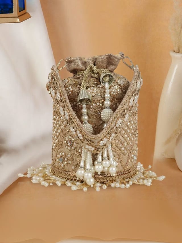 Anouk Embroidered Embellished Potli Clutch