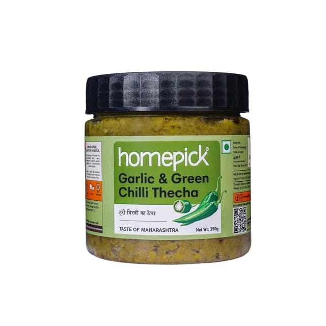 Homepick Garlic & Green Chilli Thecha 350g -Maharashtrian Thecha
