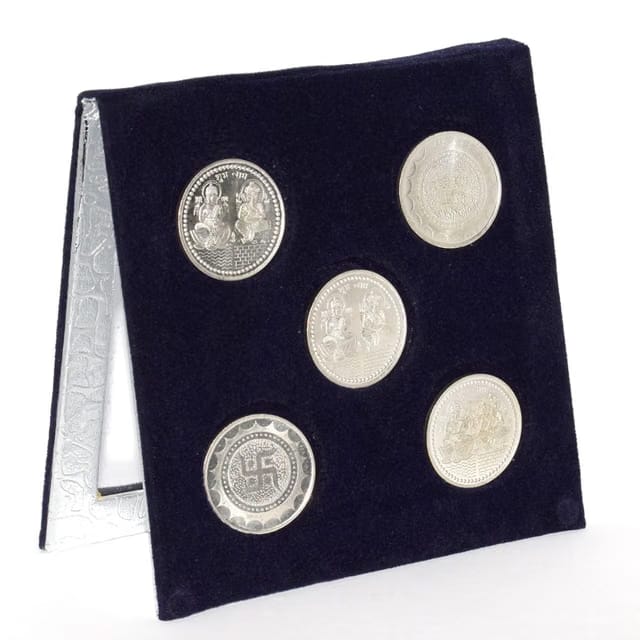 German Silver Coins pack of 5 with gift box/diwali gifts items/diwali gifts for family and friends/corporate
