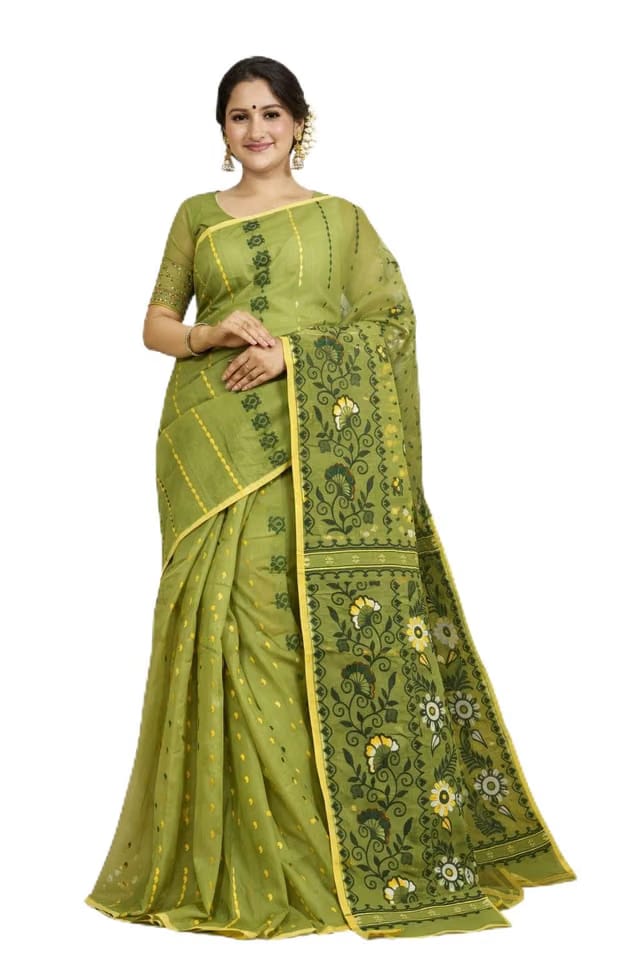 Pure Cotton Jamdani Saree for Women