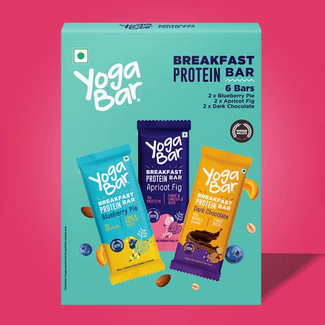Yoga Bar Breakfast Protein Bar Variety Pack, Blueberry Pie, Apricot Fig, Dark Chocolate