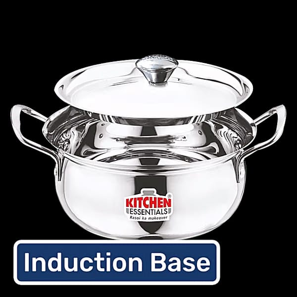 Spartan Stainless Steel Cook & Serve Kadai - Induction Base With Lid